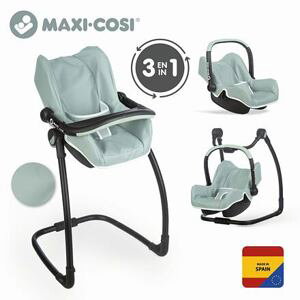 3v1 Autosedačka a stolička Maxi Cosi zelenosivá pre bábiky