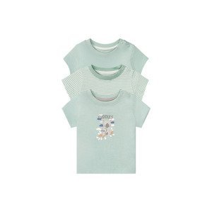 lupilu® Detské bavlnené tričko pre bábätká BIO, 3 kusy (86/92, zelená)
