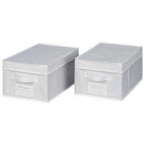 LIVARNO home Úložný box/Zásuvkový organizér (biela, úložný box s vekom, 2 kusy)