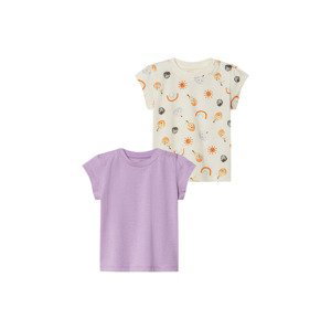 lupilu® Dievčenské tričká pre bábätká, 2 kusy (50/56, fialová/biela)