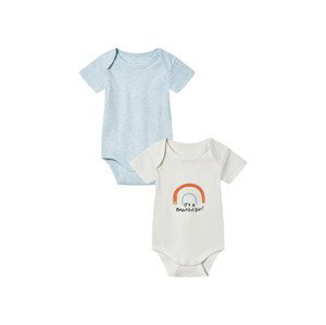 lupilu® Chlapčenské body s krátkym rukávom pre bábätká, 2 kusy (50/56, modrá/biela)