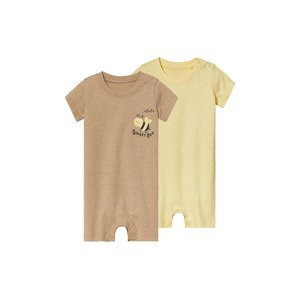 lupilu® Pyžamo pre bábätká BIO, 2 kusy (50/56, béžová/žltá)