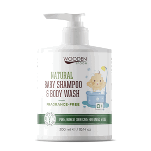 Wooden Spoon Detský sprchový gél a šampón 2v1 bez parfumácie (300 ml)