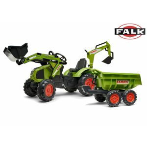 Šliapací traktor Claas Axos s nakladačom, rýpadlom a vlečkou, Falk, W011264