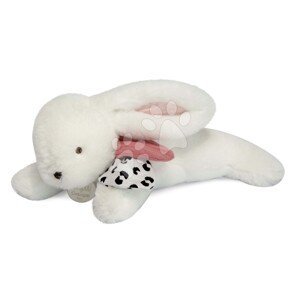 Plyšový zajačik Happy Blush Doudou et Compagnie biely 25 cm v darčekovom balení od 0 mes