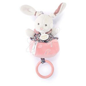 Plyšový zajačik s melódiou Music Box Boh'aime Doudou et Compagnie ružový 14 cm v darčekovom balení od 0 mes