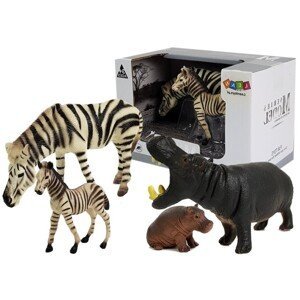 mamido Súbor zvieracích figúrok Afrika hroch Zebra